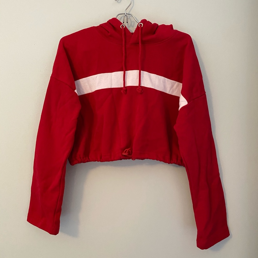 Red Cropped Sweatshirt